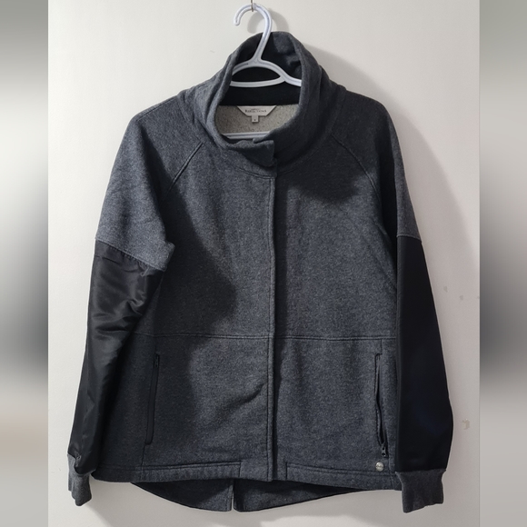 NORTHERN REFLECTIONS Gray snap front Cowl neck knit jacket, zip pockets/ Size S - Picture 1 of 10